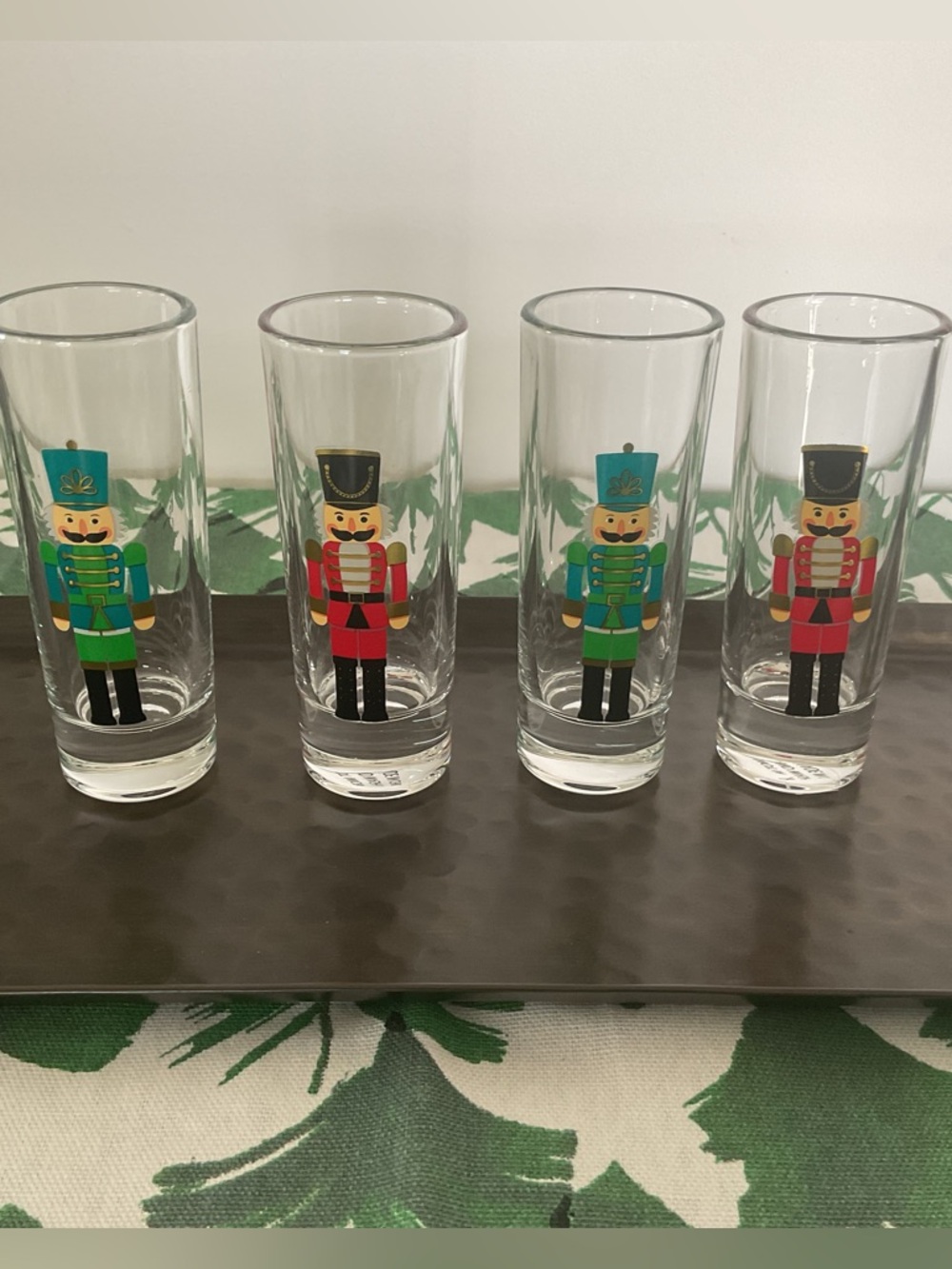 NWT Nutcracker Christmas Holiday Tall Shot Glasses, Set of 4